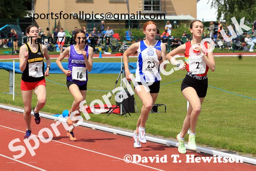 Womens Under-17s 800 metres, 2022 Northern Inter Counties U17s and U15s Track and Field, York, Thursday, June 2nd. Photo: David T. Hewitson/Sports for All Pics